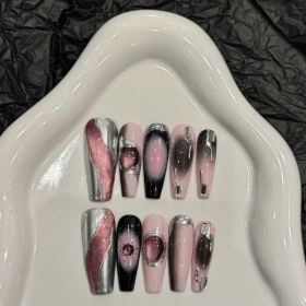 Y2g Black Cool Hot Girl Stickers Wear Nail Tip (Option: Extra Small XS-2531 Long Ladder)