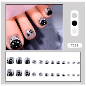 24PCS Press On Nails Fake ToeNails,Stick On Nails,Artificial Fake Toe Nail Set (Option: 24pcs)