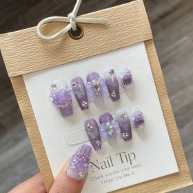 Wear Nail Pure Handmade Manicure (Option: Large L-Purple Iris Tectorum Butterfly)